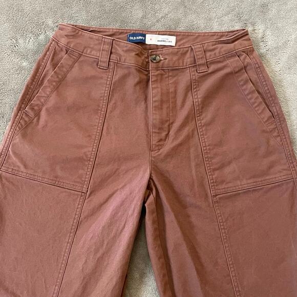 Old Navy High Rise Barrel Leg Jeans Size 8 Utility - Picture 2 of 10